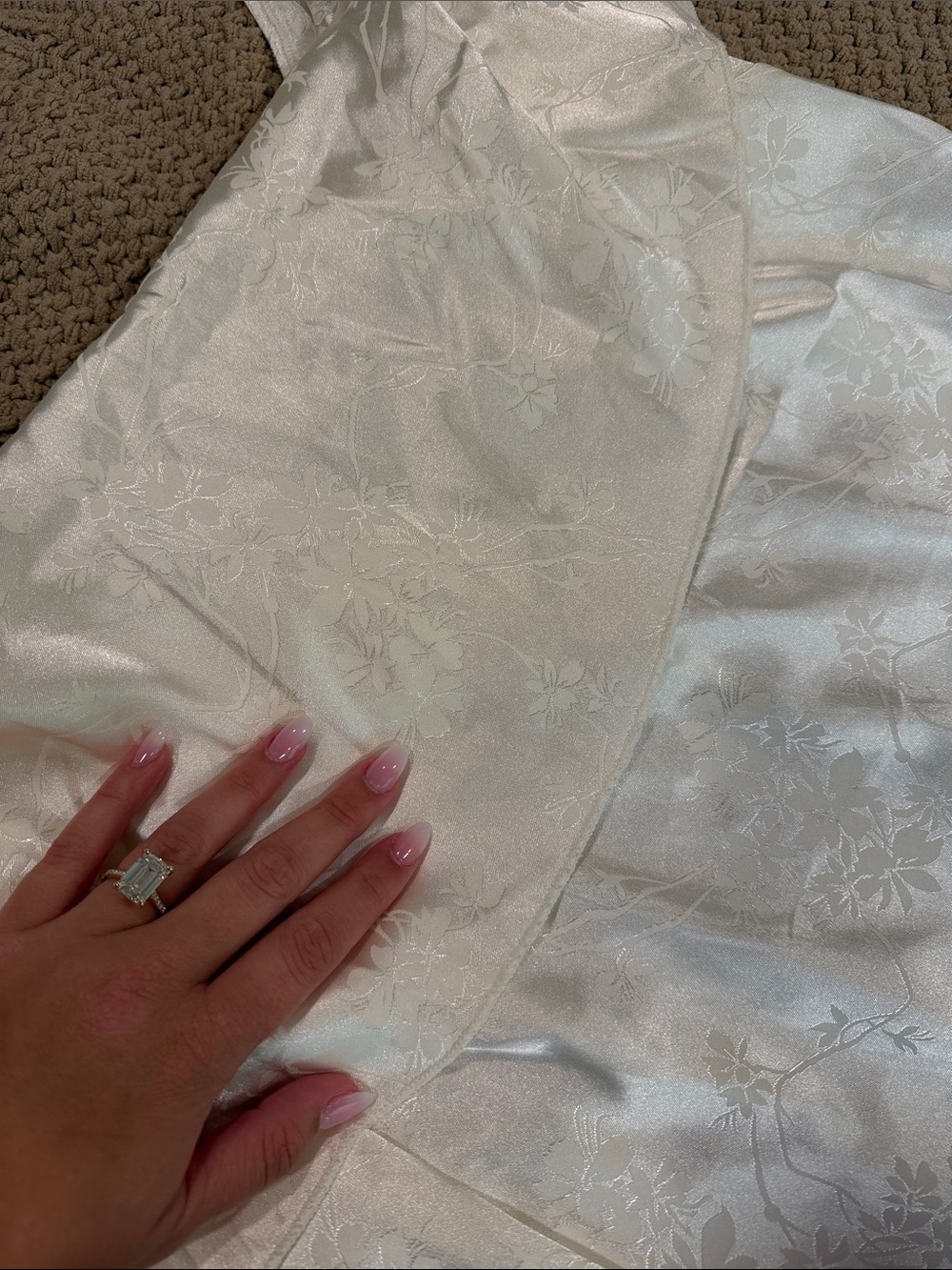 SHEIN White One-Shoulder Floral Lace Evening Dress - Picture 4 of 5